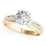 Timeless Channel-Set Round Diamond Engagement Ring — 9K/18K Gold & Platinum