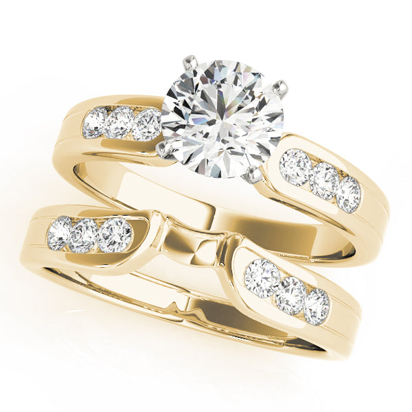 Timeless Channel-Set Round Diamond Engagement Ring — 9K/18K Gold & Platinum