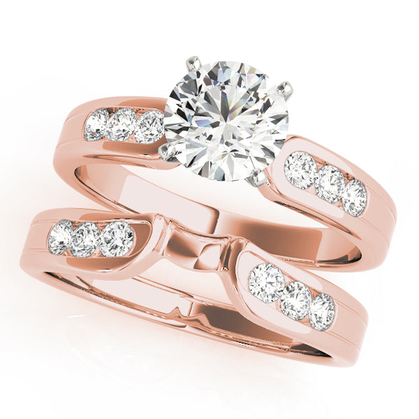 Timeless Channel-Set Round Diamond Engagement Ring — 9K/18K Gold & Platinum