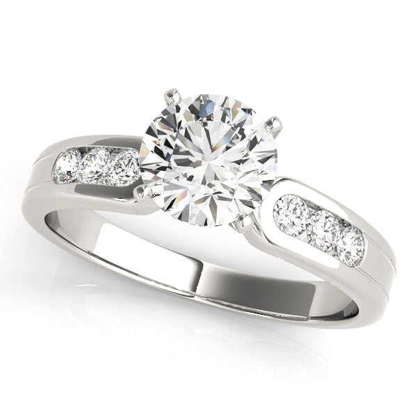 Timeless Channel-Set Round Diamond Engagement Ring — 9K/18K Gold & Platinum