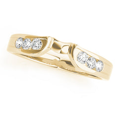 Curved Bands Half Eternity Ring in Gold & Platinum