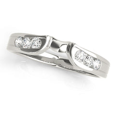 Curved Bands Half Eternity Ring in Gold & Platinum