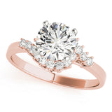 Elegant Bypass Round Diamond Engagement Ring — 9K/18K Gold & Platinum