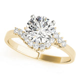 Elegant Bypass Round Diamond Engagement Ring — 9K/18K Gold & Platinum