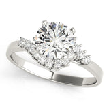 Elegant Bypass Round Diamond Engagement Ring — 9K/18K Gold & Platinum