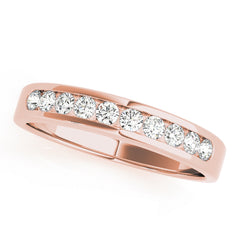 Round Channel Set Half Eternity Ring in Gold & Platinum