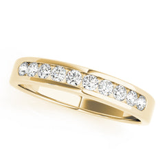 Round Channel Set Half Eternity Ring in Gold & Platinum
