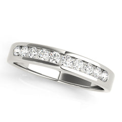 Round Channel Set Half Eternity Ring in Gold & Platinum