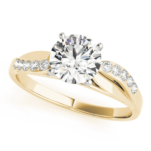 Luxe Bypass Round Diamond Engagement Ring — 9K/18K Gold & Platinum