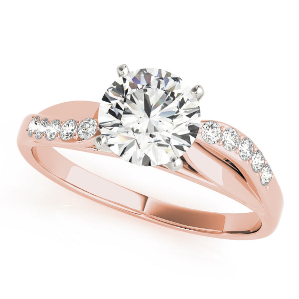 Luxe Bypass Round Diamond Engagement Ring — 9K/18K Gold & Platinum