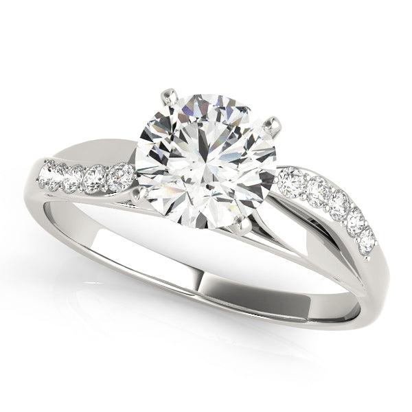 Luxe Bypass Round Diamond Engagement Ring — 9K/18K Gold & Platinum
