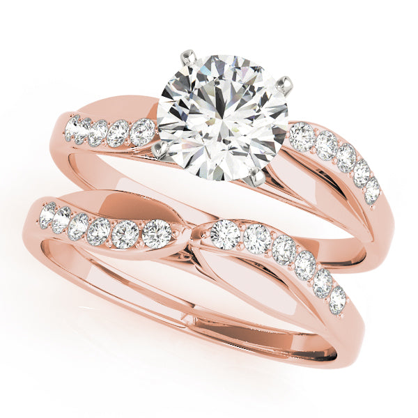 Luxe Bypass Round Diamond Engagement Ring — 9K/18K Gold & Platinum