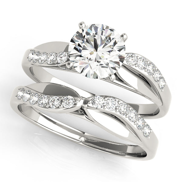 Luxe Bypass Round Diamond Engagement Ring — 9K/18K Gold & Platinum