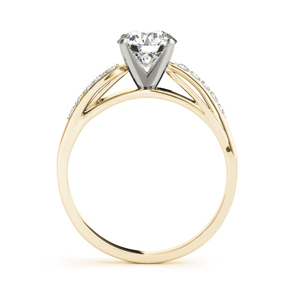 Luxe Bypass Round Diamond Engagement Ring — 9K/18K Gold & Platinum