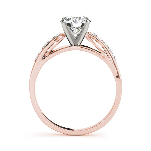 Luxe Bypass Round Diamond Engagement Ring — 9K/18K Gold & Platinum