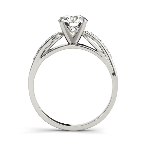 Luxe Bypass Round Diamond Engagement Ring — 9K/18K Gold & Platinum