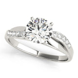 Luxe Bypass Round Diamond Engagement Ring — 9K/18K Gold & Platinum