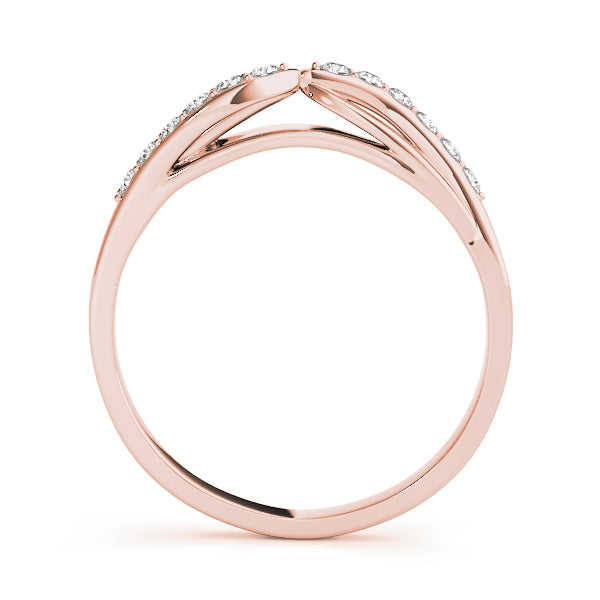 Split Shank Curved Half Eternity Ring in Gold & Platinum