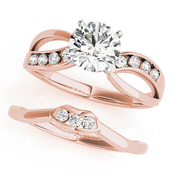Refined Bypass Round Diamond Engagement Ring — 9K/18K Gold & Platinum