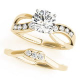 Refined Bypass Round Diamond Engagement Ring — 9K/18K Gold & Platinum