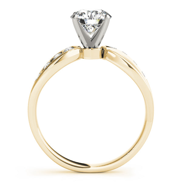Refined Bypass Round Diamond Engagement Ring — 9K/18K Gold & Platinum