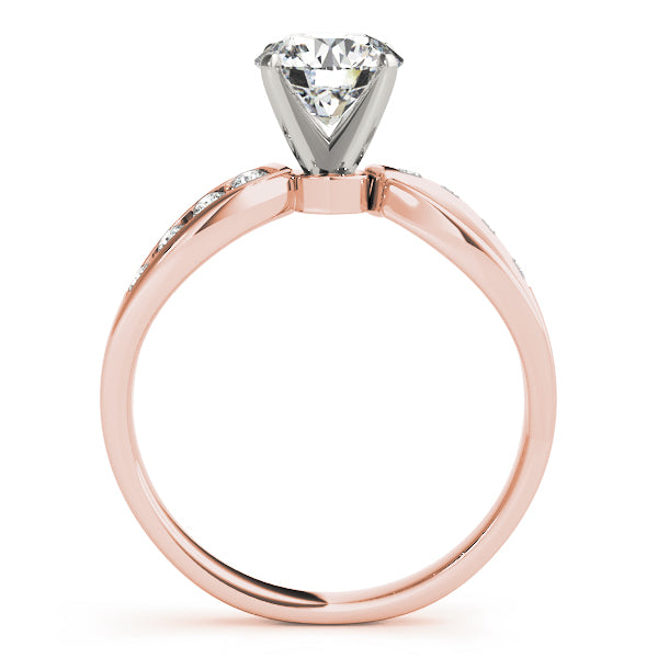 Refined Bypass Round Diamond Engagement Ring — 9K/18K Gold & Platinum