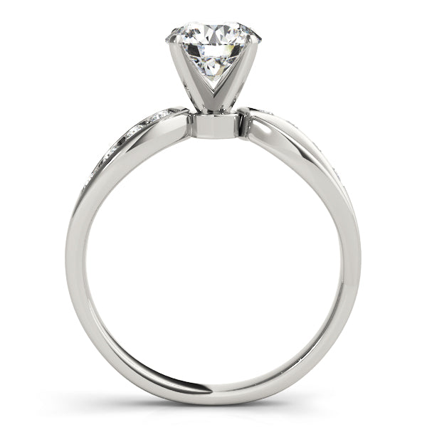 Refined Bypass Round Diamond Engagement Ring — 9K/18K Gold & Platinum