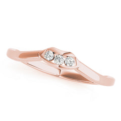 3-Stone Curved Half Eternity Ring in Gold & Platinum