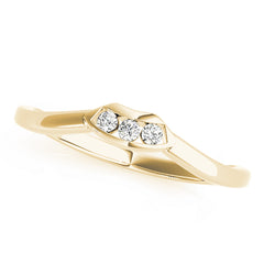 3-Stone Curved Half Eternity Ring in Gold & Platinum