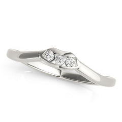 3-Stone Curved Half Eternity Ring in Gold & Platinum
