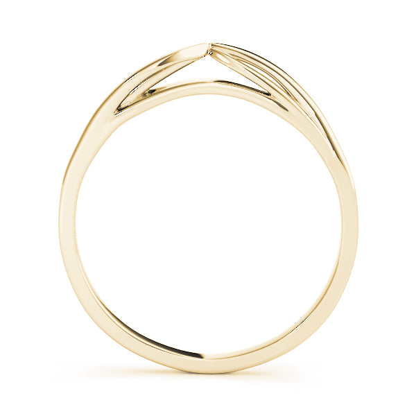 Split Shank Curved Wedding Bands Gold