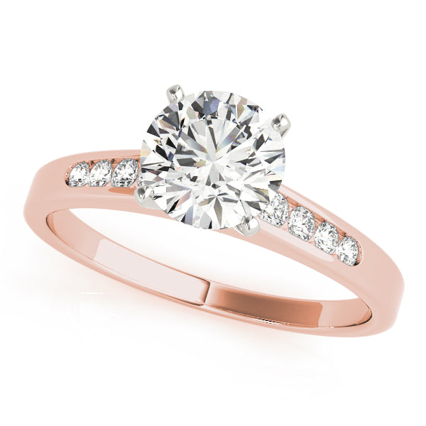 Signature Channel-Set Round Diamond Engagement Ring — 9K/18K Gold & Platinum