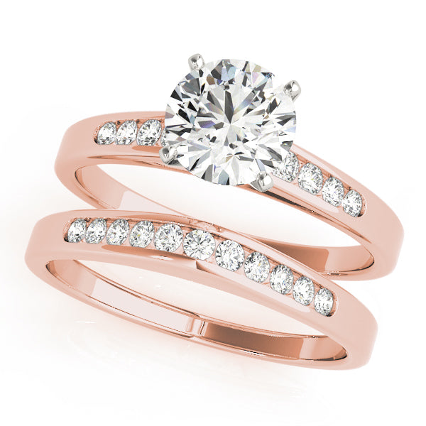 Signature Channel-Set Round Diamond Engagement Ring — 9K/18K Gold & Platinum