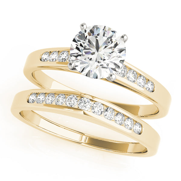 Signature Channel-Set Round Diamond Engagement Ring — 9K/18K Gold & Platinum