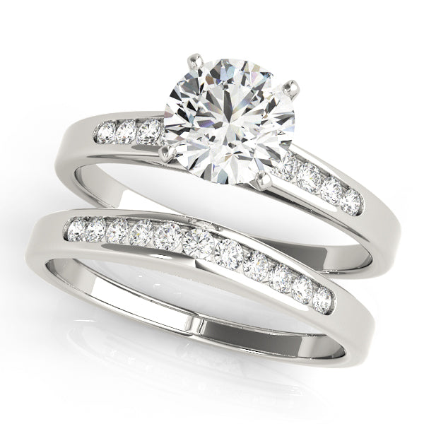 Signature Channel-Set Round Diamond Engagement Ring — 9K/18K Gold & Platinum
