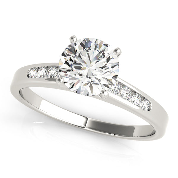 Signature Channel-Set Round Diamond Engagement Ring — 9K/18K Gold & Platinum