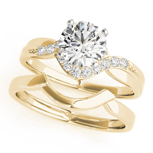 Artisan Bypass Round Diamond Engagement Ring — 9K/18K Gold & Platinum