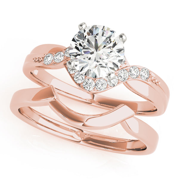 Artisan Bypass Round Diamond Engagement Ring — 9K/18K Gold & Platinum