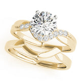 Artisan Bypass Round Diamond Engagement Ring — 9K/18K Gold & Platinum