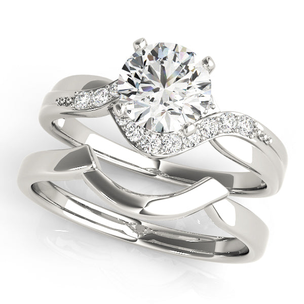 Artisan Bypass Round Diamond Engagement Ring — 9K/18K Gold & Platinum
