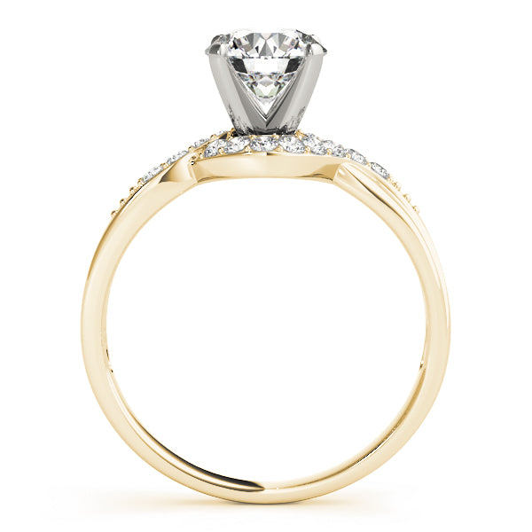 Artisan Bypass Round Diamond Engagement Ring — 9K/18K Gold & Platinum