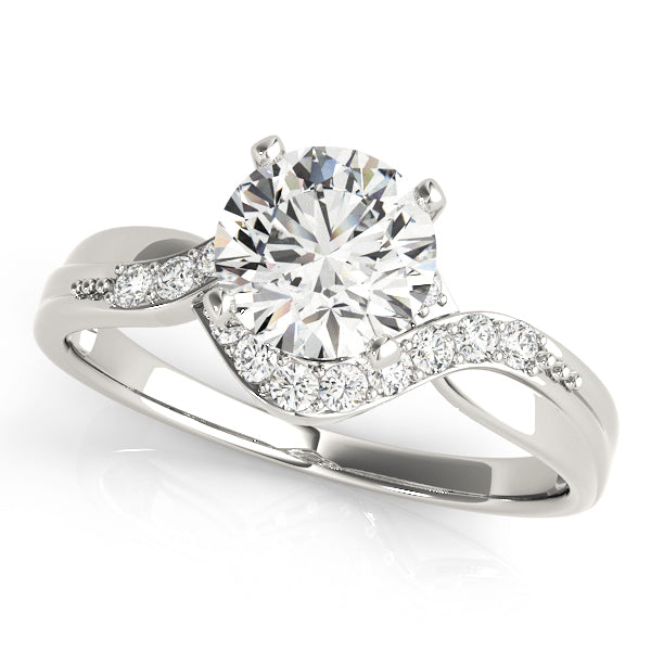 Artisan Bypass Round Diamond Engagement Ring — 9K/18K Gold & Platinum