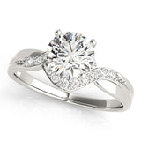 Artisan Bypass Round Diamond Engagement Ring — 9K/18K Gold & Platinum