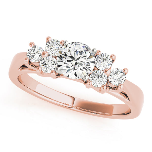 Exquisite Cluster Sides Round Diamond Engagement Ring — 9K/18K Gold & Platinum