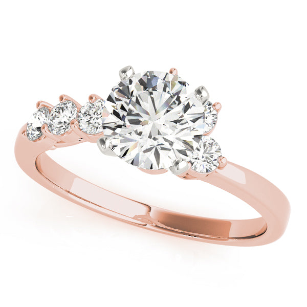 Regal Bypass Round Diamond Engagement Ring — 9K/18K Gold & Platinum