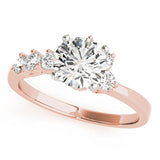 Regal Bypass Round Diamond Engagement Ring — 9K/18K Gold & Platinum