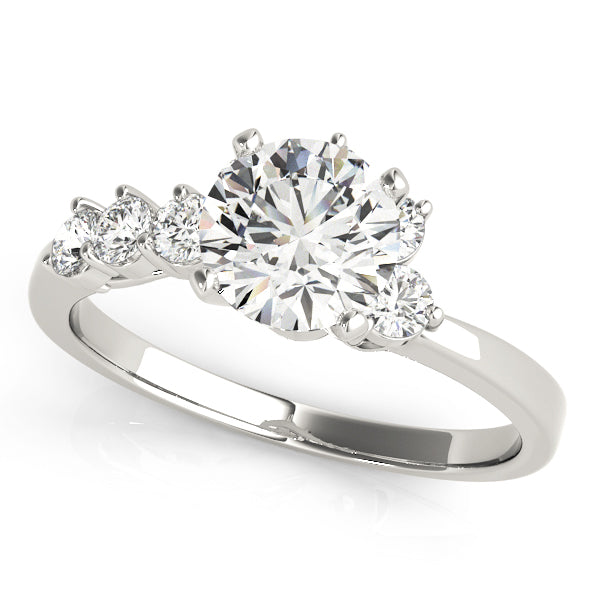 Regal Bypass Round Diamond Engagement Ring — 9K/18K Gold & Platinum