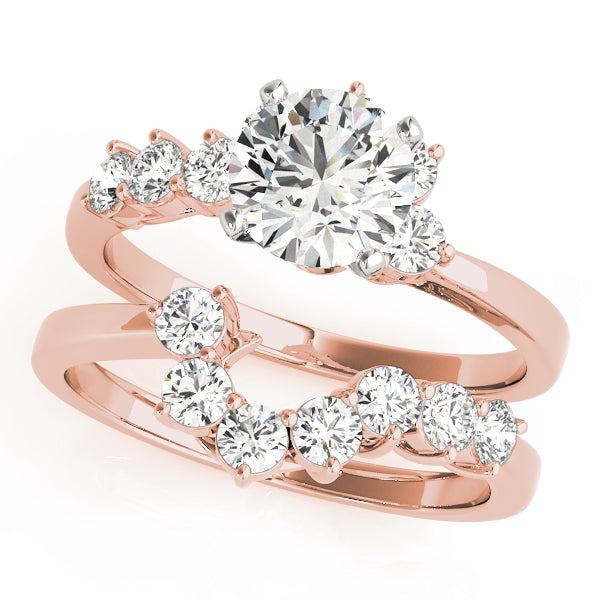 Regal Bypass Round Diamond Engagement Ring — 9K/18K Gold & Platinum