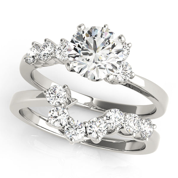 Regal Bypass Round Diamond Engagement Ring — 9K/18K Gold & Platinum