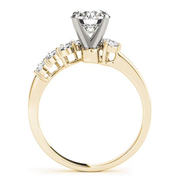 Regal Bypass Round Diamond Engagement Ring — 9K/18K Gold & Platinum